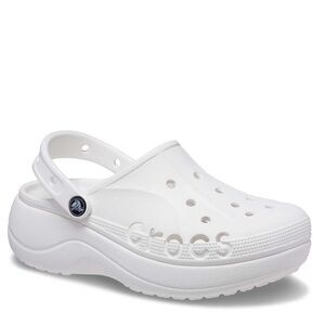 white platform crocs